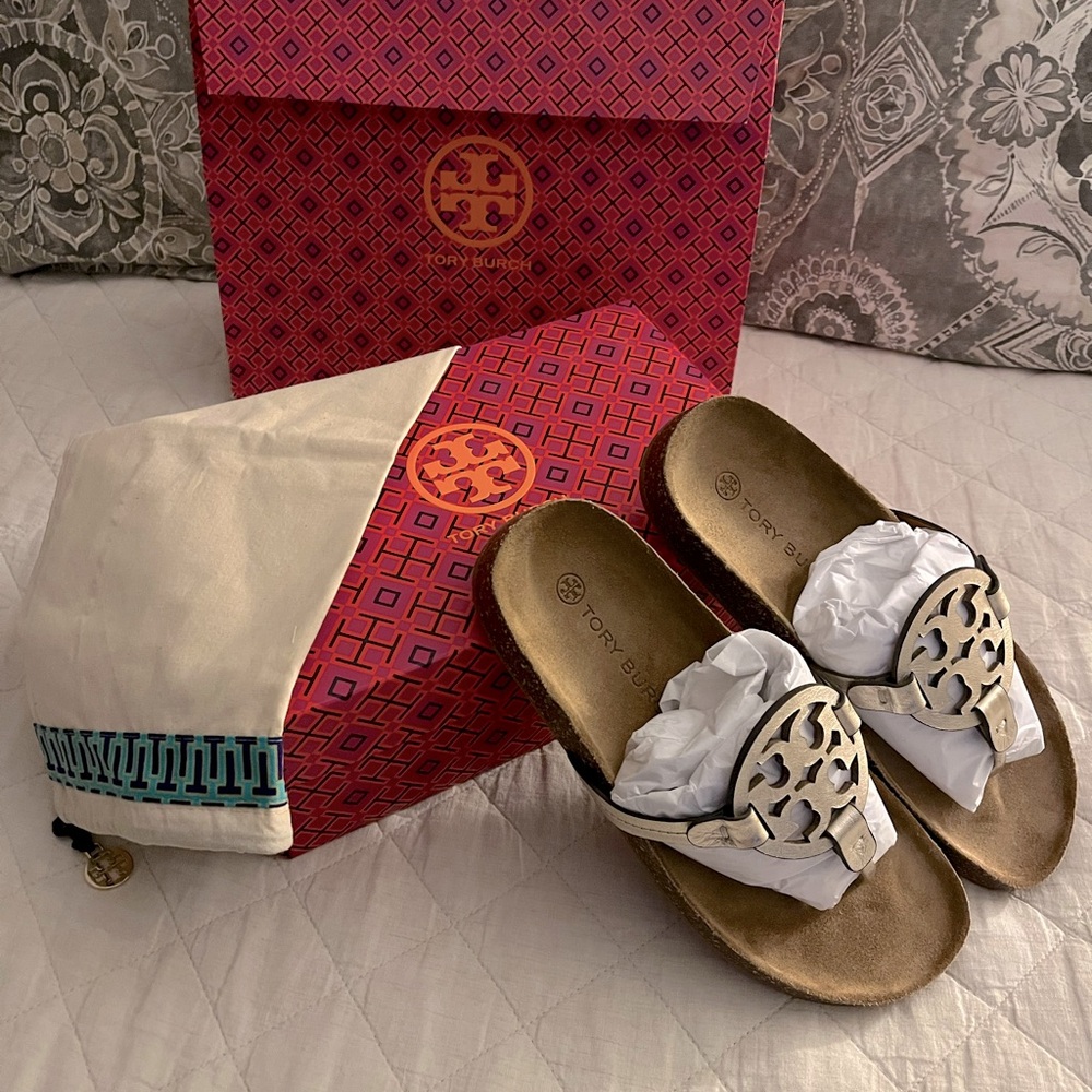 Tory Burch Miller Cloud Metallic Thong Sandal